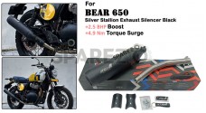 Fit For Royal Enfield Bear 650 Stainless Steel Exhaust Silencer Black     - SPAREZO